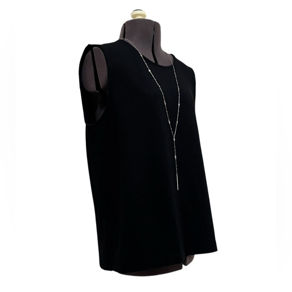 J. Crew Black Jeweled Button Back Sleeveless Ponte Tank Top Size M - Picture 10 of 15